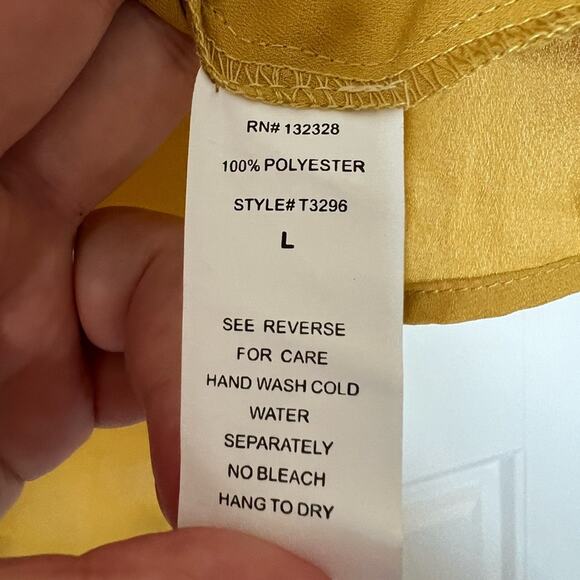 Ezra Boho Mustard Color 3/4 Sleeve Blouse Top Size Large - Picture 6 of 8